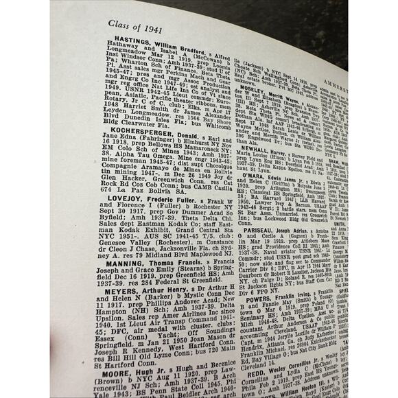 Amherst College Biographical Records 1951 Graduates & Non-Graduates 1900-1951 - Picture 10 of 11